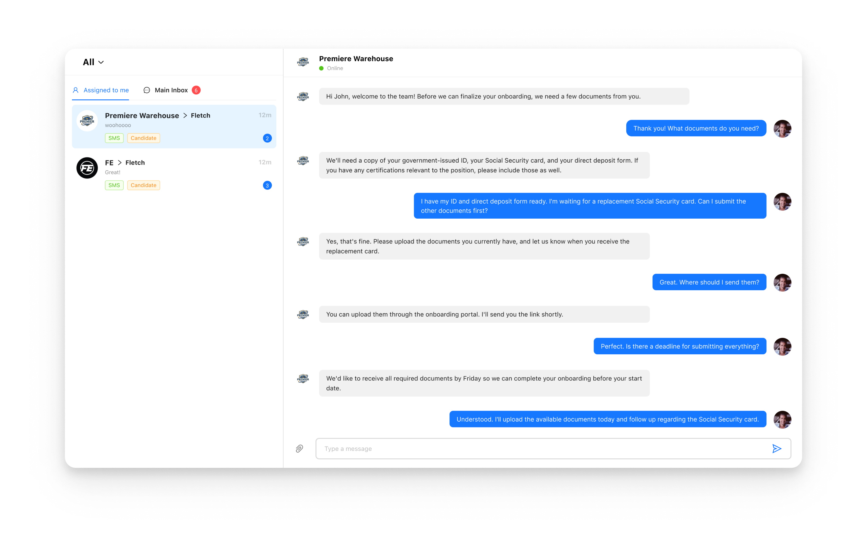 Shared team inbox — the relationship belongs to the company
